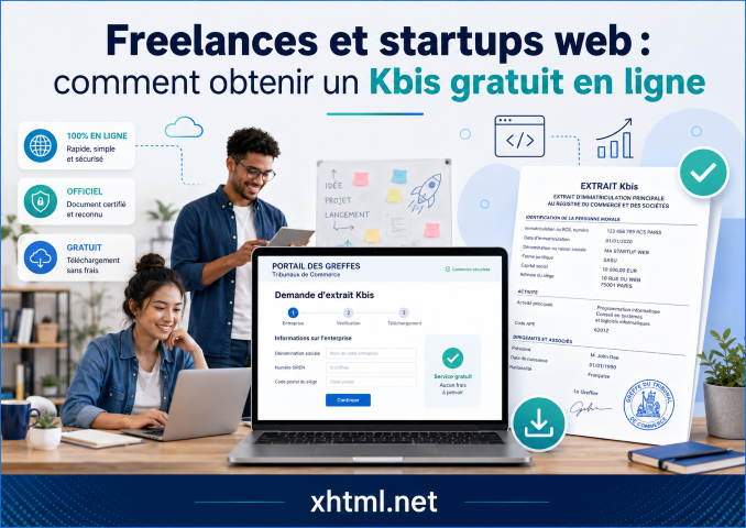 Freelances et startups web : comment obtenir un Kbis gratuit en ligne, simplement